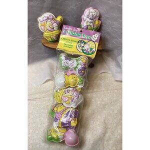 Easter Joy Chick Bunny Fillable Toy Eggs Vintage Plastic Candy Holders Basket